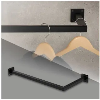 ML-Design Kleiderständer Übereck 60 x 30 cm Schwarz