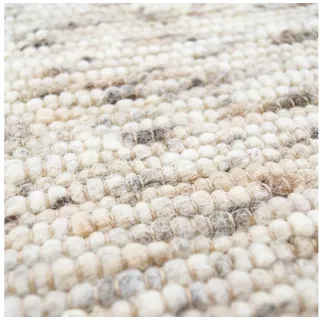 TaraCarpet Wollteppich TaraCarpet Handwebteppich Frankeneck, rund, Höhe: 13 mm, Handgewebter Teppich gewalkt Wohnzimmer Schlafzimmer Esszimmer 200x200 braun rund | 200 cm x 200 cm x 13 mm