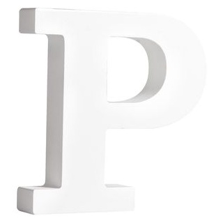 Rayher Schriftzug MDF-Buchstabe P, Aufsteller aus Holz, weiß, 11 x 11 cm