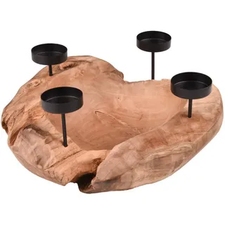 deluke Kerzenhalter LEO Holz Braun