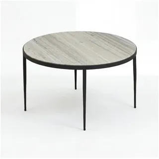 Wohnling Couchtisch Marmor Weiß Metall 70 x 42 cm