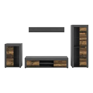Möbel Boss Wohnwand Jam Matera Nachbildung Old Wood Nachbildung B/H/T: ca. 169x310x35 cm B: 310 H: 169