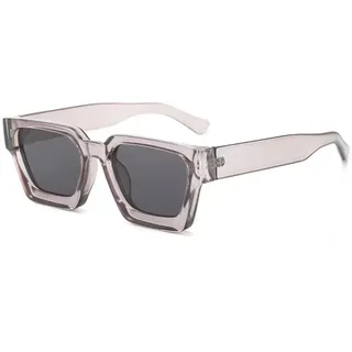 WDZAYXC Vintage Rechteckige Sonnenbrille für Damen Herren Chunky Rectangle Sunglasses Retro Brille UV400 Schutz - 18 mm x 54 mm