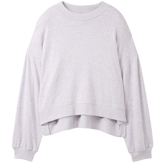 TOM TAILOR DENIM Damen Pullover T-Shirt, lila, Melange Optik, Gr. XL