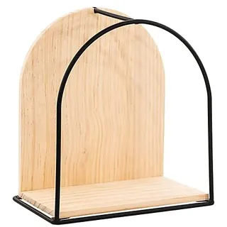 Wand-Regal aus Holz und Metall, 21,4 x 23,6 x 13,4 cm