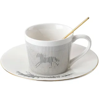201-300 ml dynamische Spiegeltasse mit Spiegeleffekt, kreative Keramiktasse für Nachmittagstee, Kaffeetasse und Schale für Büro, Zuhause, Restaurant, Café, Pferd, Silber, 201 ml
