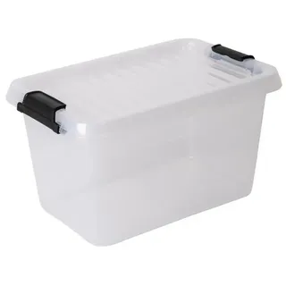 BURI Aufbewahrungsbox Scharnierbox 5,5L Transparent Deckel Aufbewahrung Spielzeugkiste