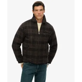 Superdry für Herren. M5012203A Wollmischung Check Ranch Jacket braun (L), Lässig, Wolle