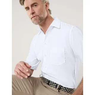 Walbusch Businesshemd Bügelfreies Hemd mit Relax-Kragen Businesshemd Comfort Fit Herren Comfort Fit, Businesshemd Kurzarm, Relax-Kragen weiß Kurzarm | 43