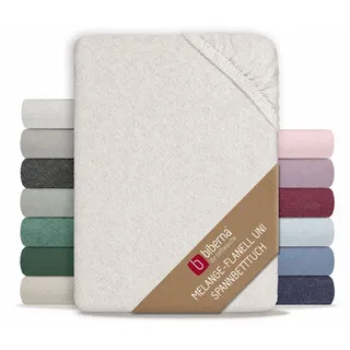 biberna Spannbettlaken Melange-Flanell 180 x 200 - 200 x 200 cm grau