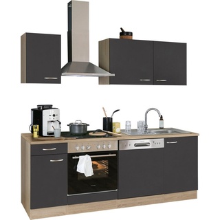 OPTIFIT Küchenzeile Parare, 210 bzw. 270 cm mit Hanseatic E-Geräten, mit oder ohne Kühlschrank grau