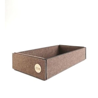 VOIGTdesign Box FILZ Aufbewahrung Ordnung Schubladenbox Regalbox Schrankbox Korb 6 Größen (hellbraun meliert, G3H - 29x15x6cm)