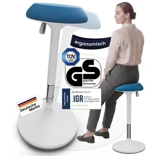 Ergotopia Drehhocker Dyko - höhenverstellbarer Bürohocker, 360° schwenkbar blau