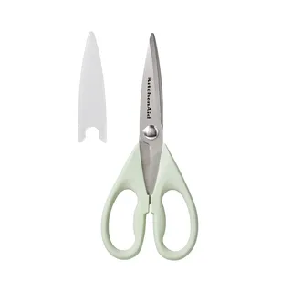 KitchenAid Allzweck-Küchenschere mit Schutzscheide, langlebige Edelstahlschere, spülmaschinenfest, weicher Griff, Komfortgriff, 22,6 cm, Pistazie
