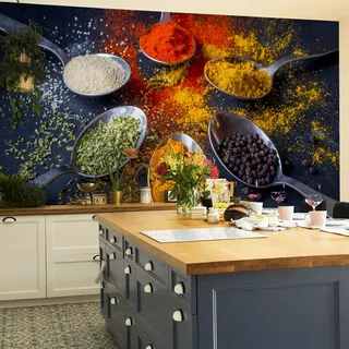 Muralo Tapete Vlies Bunte Gewürze, XXL, Abstrakt Luxus - 135x90 cm