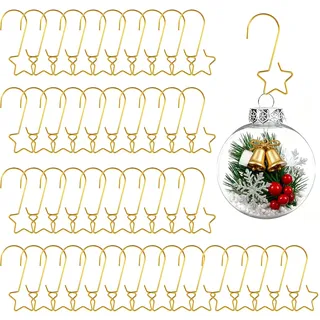 Weihnachtskugeln Aufhänger,Haken Für Weihnachtskugeln,Christbaumkugeln Haken,100Stück Gold Sterne,Für Kugeln & Deko,Perfekt Für Weihnachtsbaum,Adventsdekoration & Winterfest - Weihnachtsbaum Zubehör