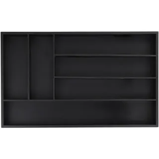 Relaxdays Besteckkasten für Schubladen 6 Fächer 5 x 46 x 28 cm Bambus schwarz