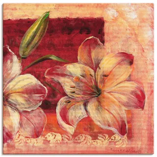 Leinwandbild ARTLAND "Klassische Blumen IV", rot (farbe bild(er): rot), B:70cm H:70cm, Bilder, Leinwandbild, auf Holzrahmen gespannt