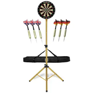 Stagecaptain DBS-1715 BullsEye Pro Dartscheibe aus Sisal inkl. 6 Dartpfeilen und 12 Flights