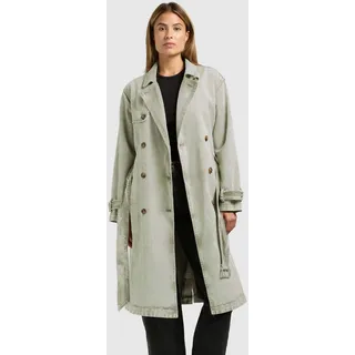 khujo Trenchcoat "HERA", Damen, Gr. M, grün (seagrün), Web, 100% Baumwolle, regular fit knielang, eingesetzt abgesteppte Kante verstellbar, Mäntel