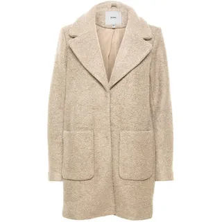 ICHI IHSTIPA JA Damen Wintermantel Wollmantel Winterjacke Kurzmantel mit Druckknöpfen und Reverskragen, Größe:40, Farbe:Nomad (161212) - 40