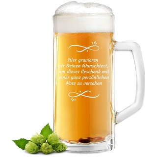polar-effekt Bierkrug 0,5 L mit personalisierter Gravur - das Geburtstagsgeschenk für Männer - Männergeschenk zum Vatertag und Jubiläum Wunschtext - Bierglas für Pils und Craft Beer