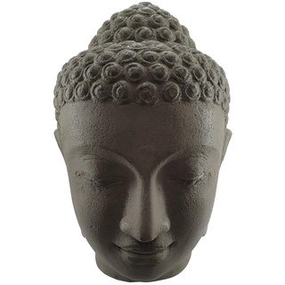 Ciffre Buddha Stein Kopf ca. 50cm Steinfigur Skulptur Feng Shui Garten Deko Wetterfest Lawa Stein aus Bali