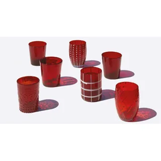 Zafferano Melting Pot Set mit 6 gemischten Gläsern, Rot MP00111