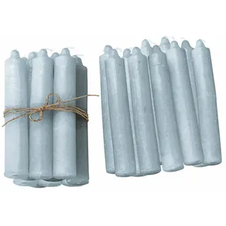 Mirabeau Stumpenkerze Kerze 20er Set Noufa graublau (20er Set, 20er Set), none blau|grau
