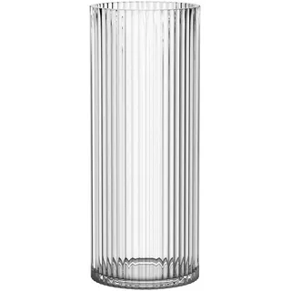 Glasvase 30 cm, zylinder, gerippt, für Wohnzimmer