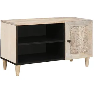 vidaXL TV-Einheiten mit Regal 80 x 33 x 46 cm Weiß Holzwerkstoff