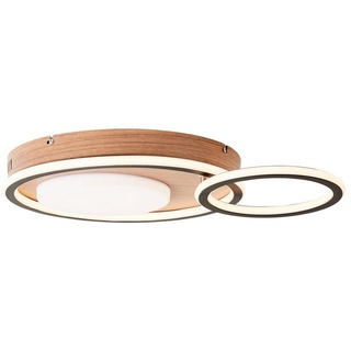 Brilliant Leuchten LED Deckenleuchte »Karney«, Memoryfunktion, Dimmfunktion, mehrere Helligkeitsstufen, LED fest integriert, Warmweiß, 40x57 cm, 5600 lm, warmweiß, schwenk- u. dimmbar, Aluminium, Holzoptik braun