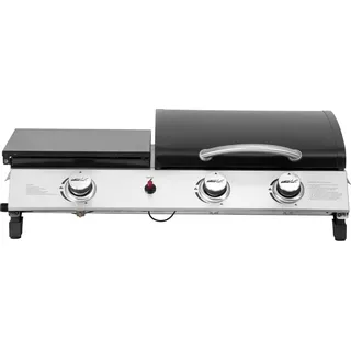 Gas-Plancha mit Deckel "Rasio" - 7,5 kW - 3 Brenner - Schwarz