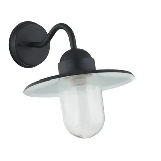 Lindby Wandleuchte außen Filip (spritzwassergeschützt (Retro, Vintage Antik) in Schwarz aus Metall (1 flammig E27) - Außenwandleuchten Wandlampe Led Außenlampe Outdoor für