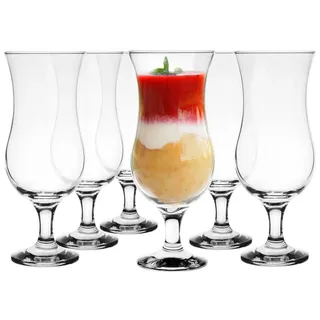 Glasmark Krosno Gläser Cocktailgläser Set Longdrink Cocktail Gin Bier Wasser Longdrinkgläser Trinkglas Wasserglas Glas Smoothie Dessert Spülmaschinenfest Transparent 6 x 420ml