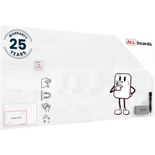 ALLboards Glasboard Magnetisch 200 x 100 cm Weiß