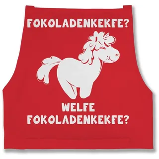 Shirtracer Kochschürze Fokoladenkekfe Einhorn, (1-tlg), Lustige Witzige Schürze Erwachsene rot
