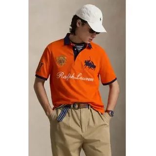 Polo Ralph Lauren für Herren. 710B14219001 Poloshirt mit Classic Fit Schild in Orange (XXL), Lässig, Baumwolle, Kurzarm