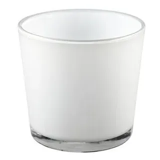 Dehner Glas-Übertopf Conner, konisch, Weiß