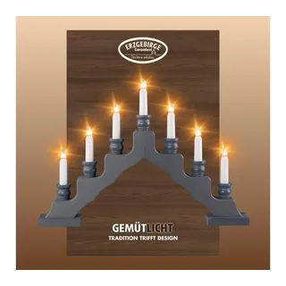 Weigla LED Lichterbogen Schwede, Made in Germany (1-tlg), 7-flammig grau