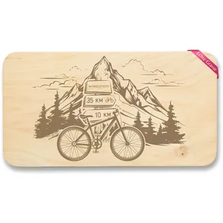 Shirtracer Frühstücksbrettchen Holz personalisiert Wunschtext Fahrradtour | Holz, 22x12, Rad, Radtour, Radfahren, Brotzeitbrett, Vesperbrett, Brettchen