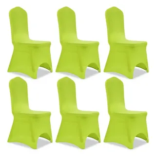 furnicato Hussen-Set Stuhlbezüge Apfelgrün bis 100 cm Höhe, 6 Stück, dehnbarer Stoff, Waschbare Stuhlhussen mit Elasthan-Anteil für Hochzeiten und Messen grün