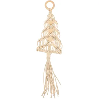 Weihnachtsanhänger Mini Weihnachtsbaum Makramee Anhänger: Baumwolle Weihnachtsdeko zum Aufhängen Stil A Weihnachtsdekoration Anhänger Gastgeschenk Weihnachten Hängende Dekoration
