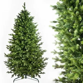 Evergreen Tree® Künstlicher Weihnachtsbaum 230 cm - Naturgetreue 100% Spritzguss Weihnachtsbaum mit Holzständer, Made in EU - Tannenbaum Künstlich Artificial Christmas Tree