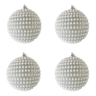 Mobili Rebecca Weihnachtsbaumkugeln, Grau, Kunststoff, 10x10x10 cm, Dekoration, Weihnachtsdekoration, Weihnachtsbaumschmuck, Weihnachtskugeln
