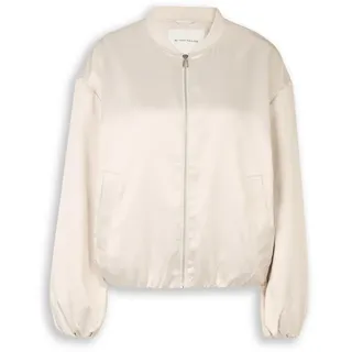 Tom Tailor Damen Satin Blouson Jacke mit Bomberkragen, braun, Uni, Gr. XXL
