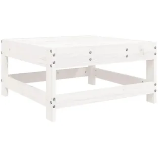 vidaXL Gartenhocker Weiß Massivholz Kiefer 825486