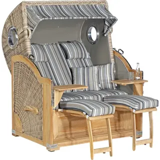 SonnenPartner Strandkorb Rustikal 500 Plus- Comf.,Bullaug.,antikws