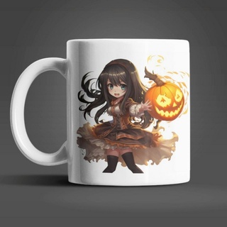 WS-Trend Tasse Anime Girl Halloween Kaffeetasse Teetasse, Keramik, Geschenkidee Geschenk 330 ml weiß