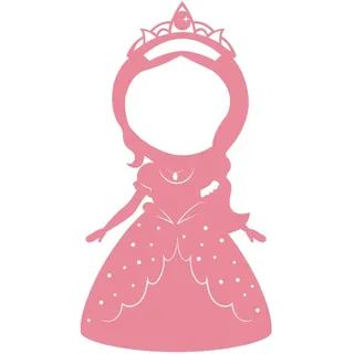 Namofactur Dekospiegel Holz Motiv Spiegel Prinzessin beleuchtet Kinderzimmer Nachtlicht Lampe, Wandspiegel mit Holzrahmen 'Prinzessin' inkl. LED Beleuchtung rosa